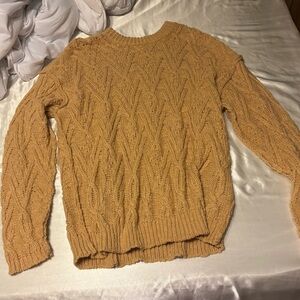 Free People Cable Knit Sweater - Tan